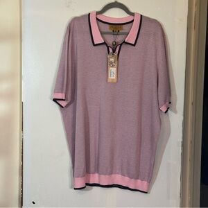 New Prestige Original CMK-190A Short Sleeve 3 Button Polo Shirt Pink | Size 3XL